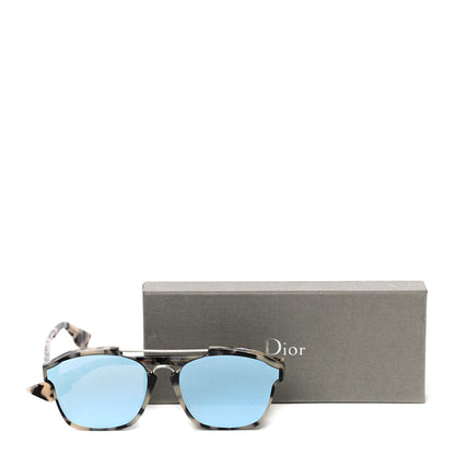 Christian Dior Abstract Square Mirrored Sunglasses Spotted Havana Blue 7 of 7