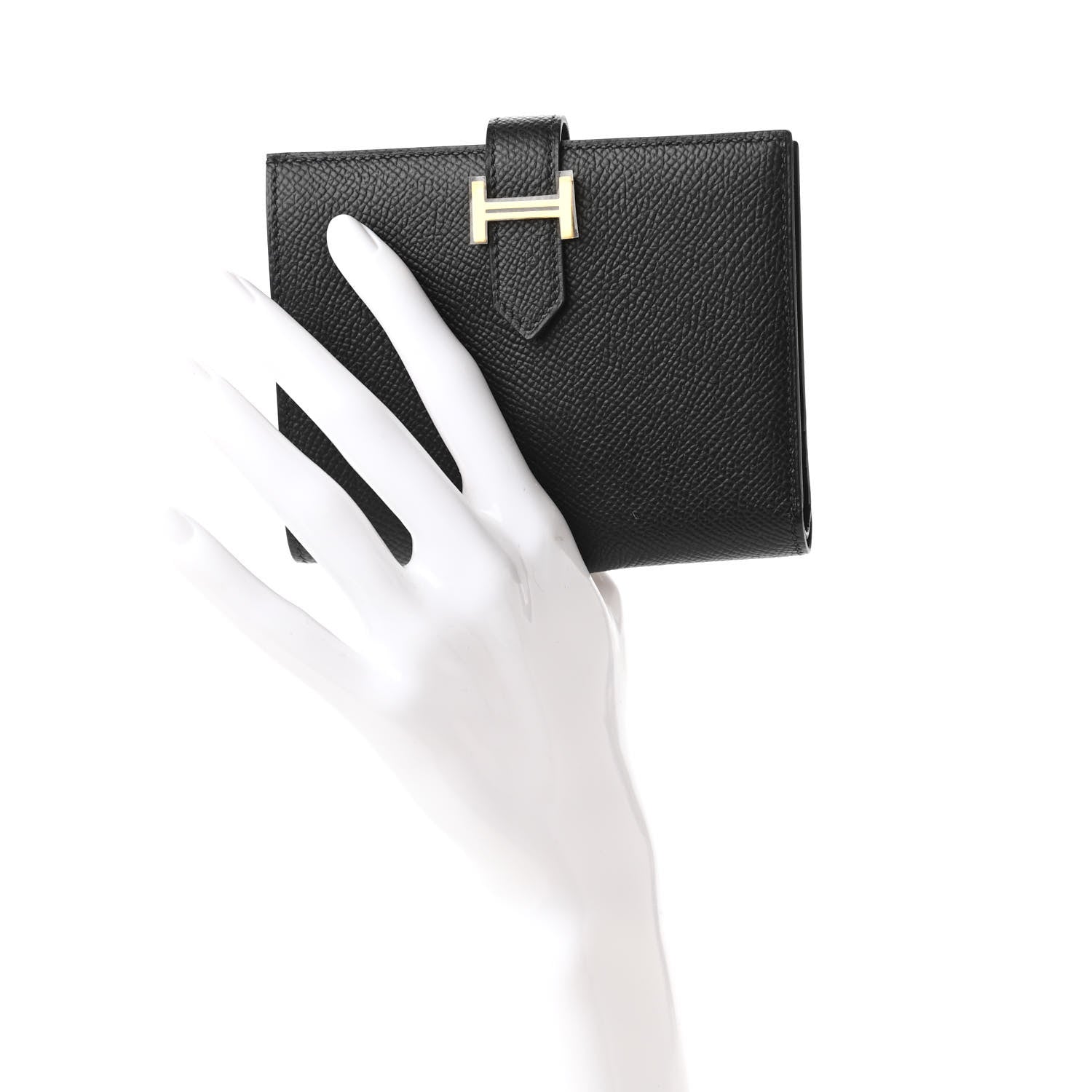 Hermes Epsom Bearn Compact Wallet Black 2 of 10