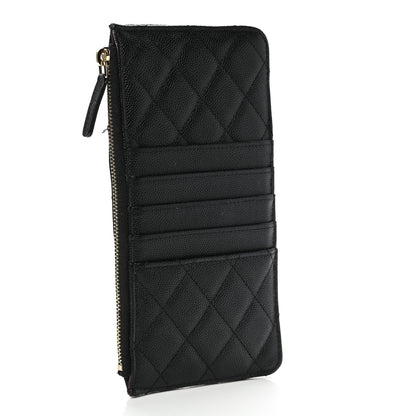 Chanel Caviar Quilted Classic Flat Wallet Pouch Black 3 of 9