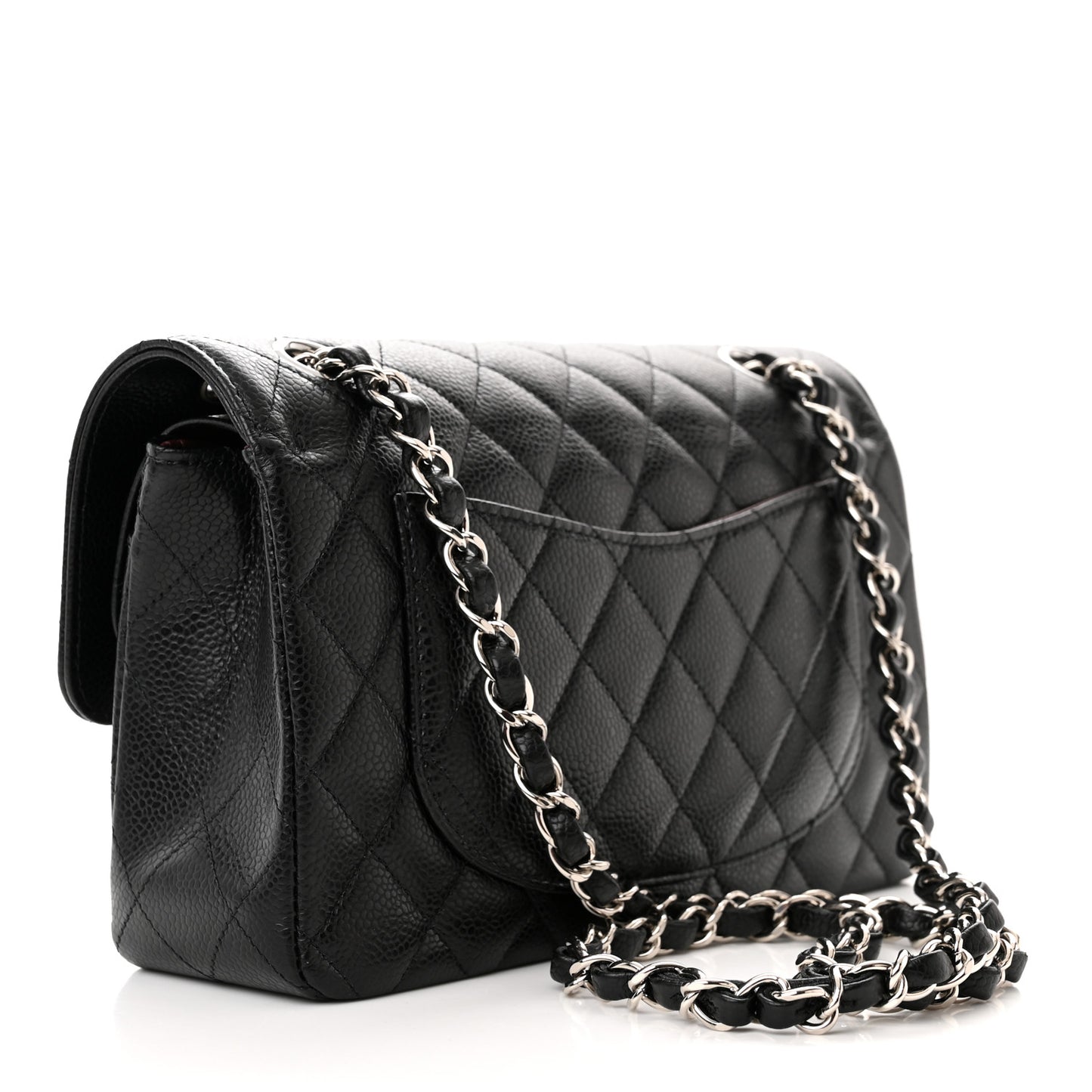 Caviar Quilted Small Double Flap Black