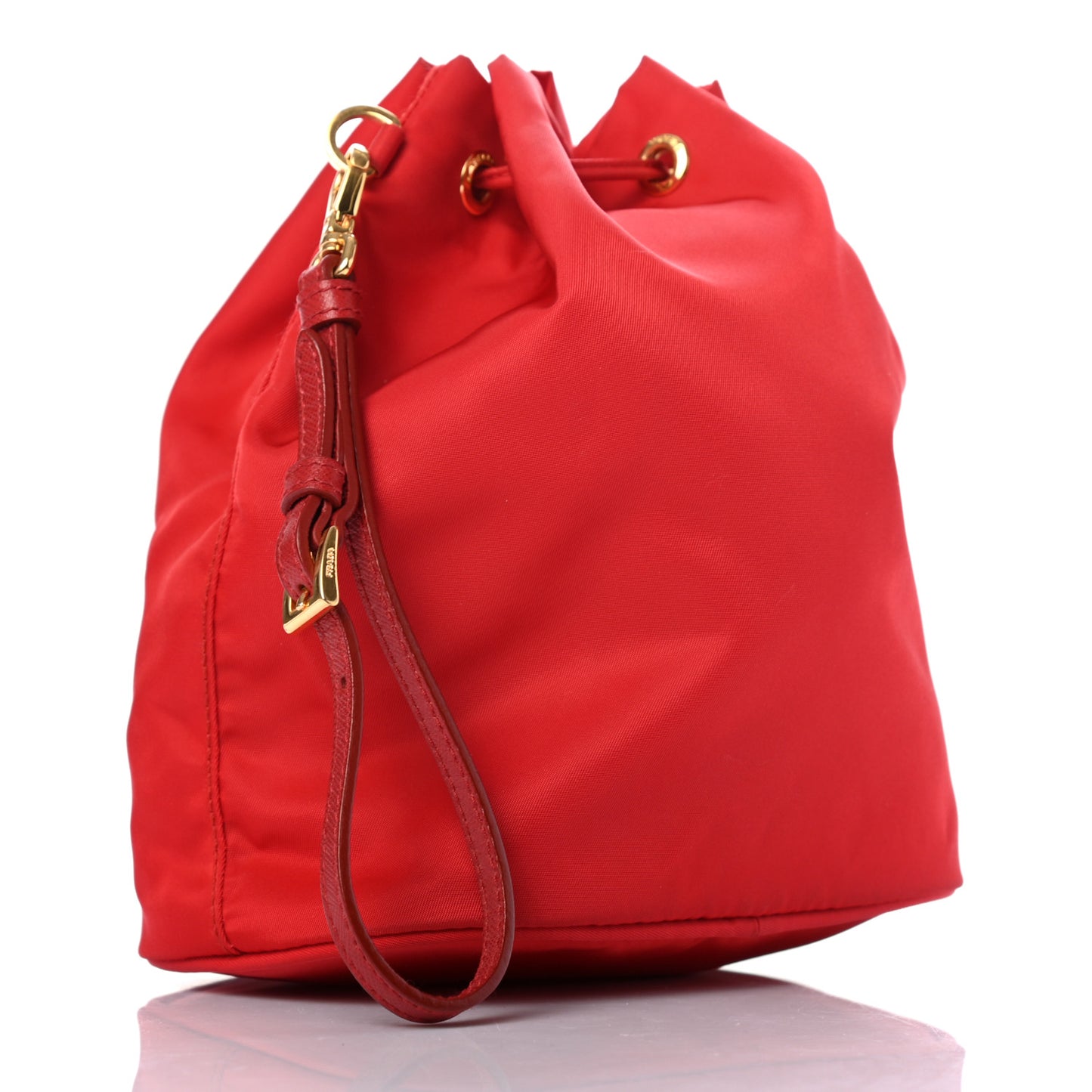 Nylon Vela Drawstring Pouch Rosso