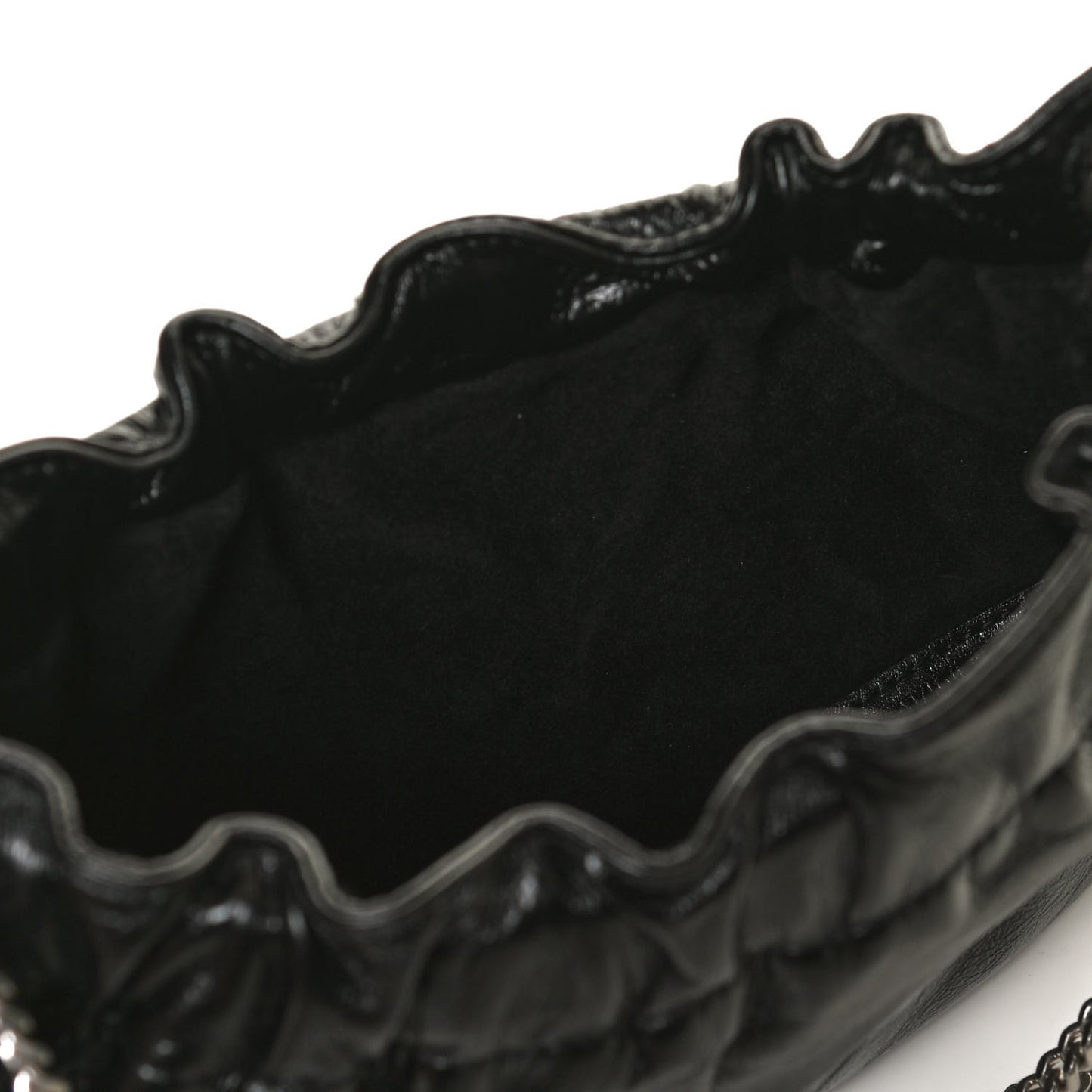 Calfskin Pac Ruched Hobo Black