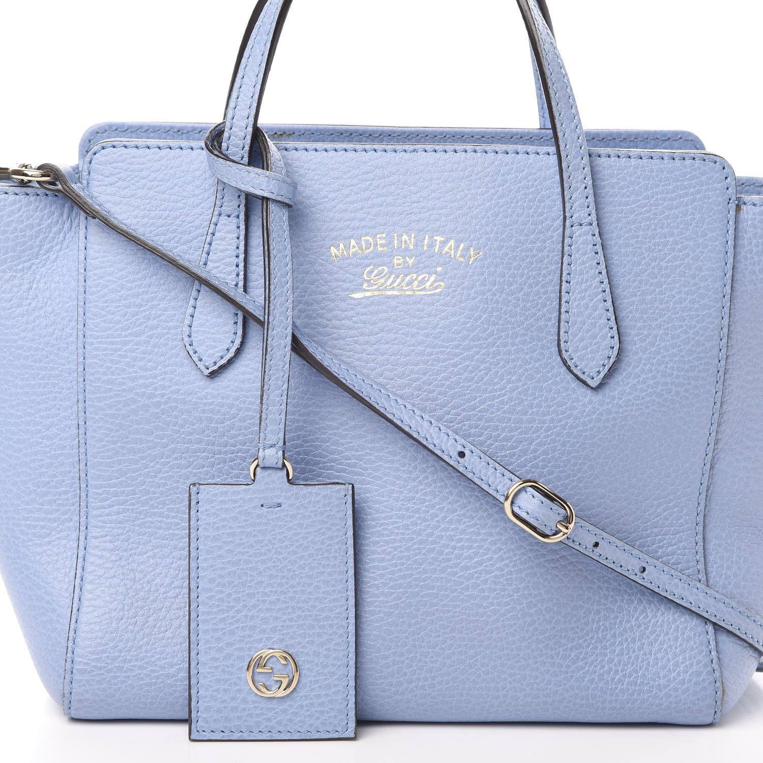 Gucci Dollar Calfskin Mini Swing Top Handle Bag Mineral Blue 7 of 13