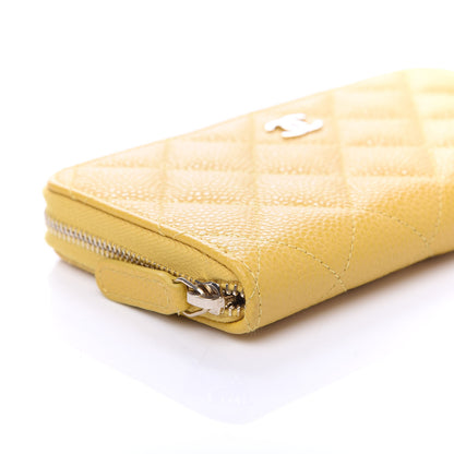 Chanel Caviar Quilted Small Zip Around Wallet Yellow 6 of 12