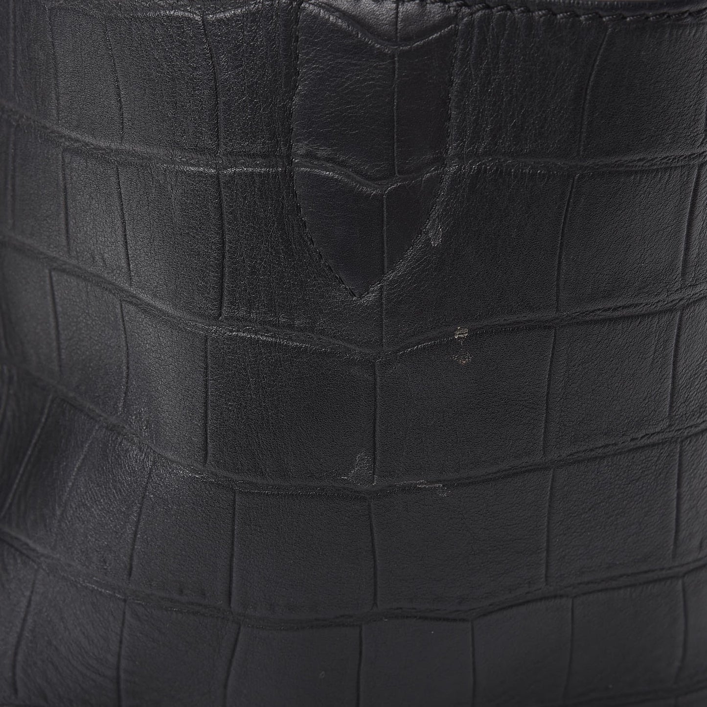 Crocodile Embossed Calfskin Medium Phantom Luggage Black