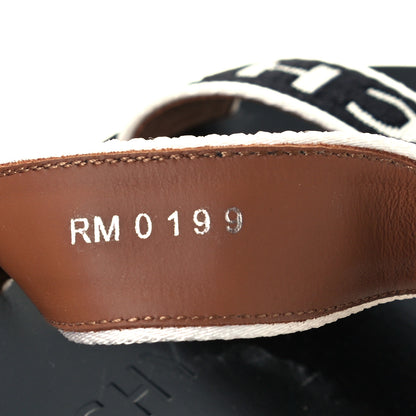 Givenchy Grosgrain Cross Logo Ankle Strap Sandals 36.5 Black White 11 of 11