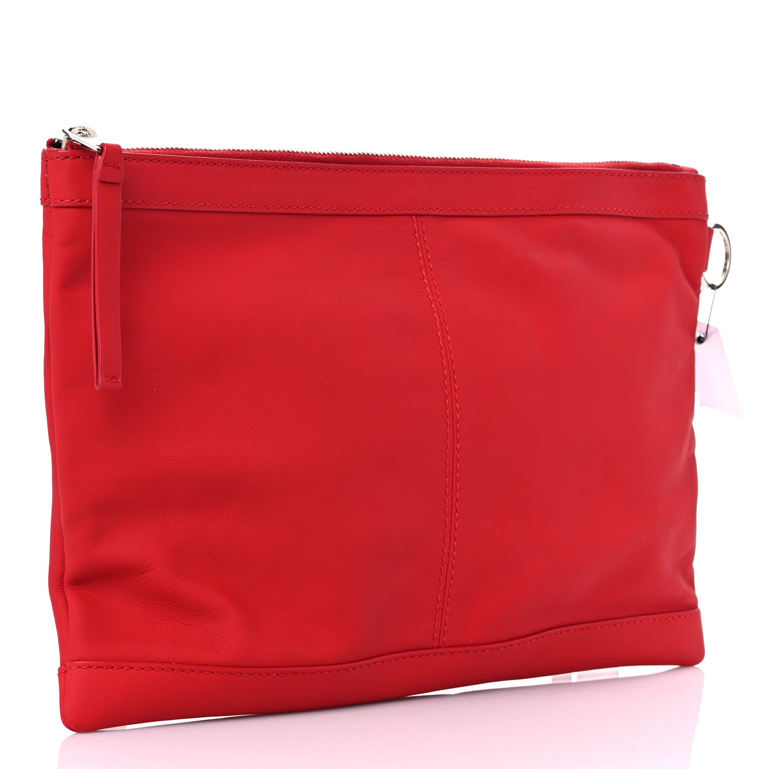 Balenciaga Smooth Calfskin Classic Silver Hardware Medium Clip Rouge Grenade 3 of 10