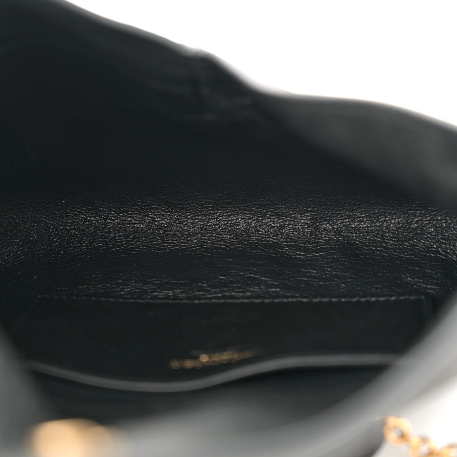 Saint Laurent Supple Lambskin Small Cassandre Chain Pouch Black 5 of 11