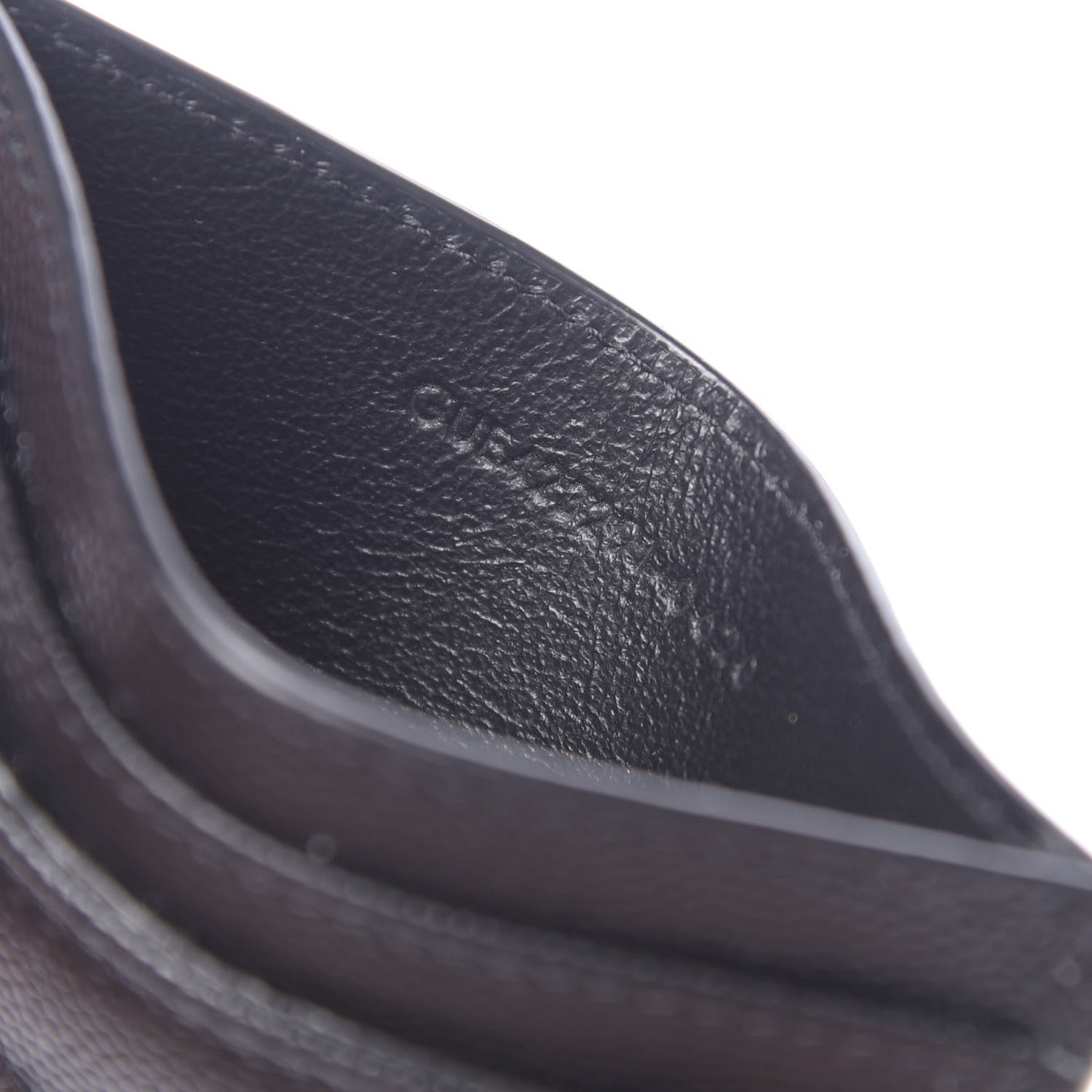 Saint Laurent Grain De Poudre Matelasse Chevron Monogram Credit Card Case Black 7 of 8