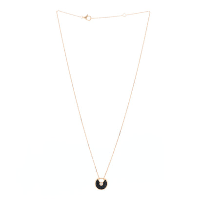 Cartier 18K Pink Gold Diamond Black Onyx XS Amulette de Cartier Pendant Necklace 2 of 5