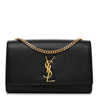 Saint Laurent Grain De Poudre Medium Classic Monogram Kate Satchel Black 1 of 9