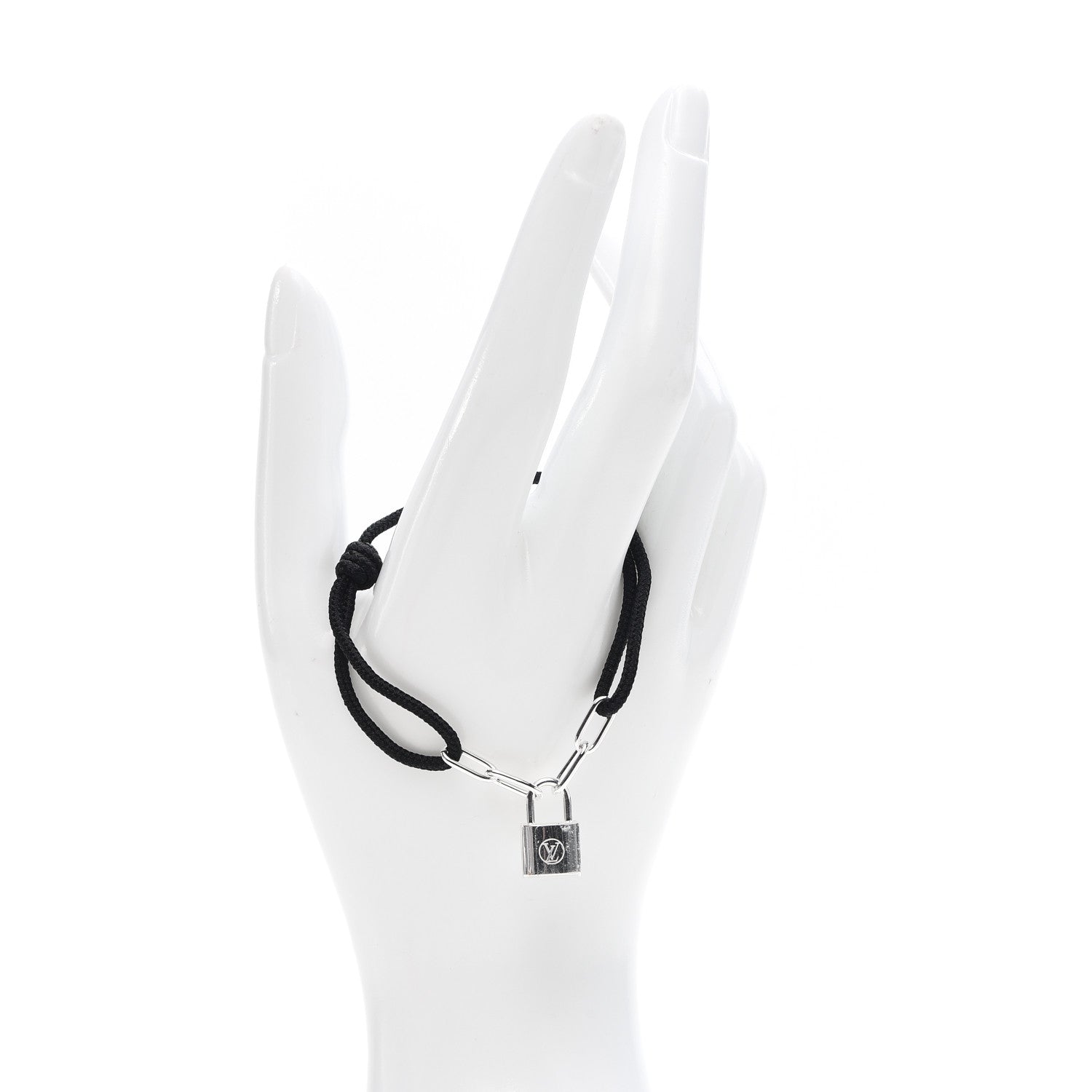Louis Vuitton Sterling Silver Lockit Bracelet Black 2 of 6