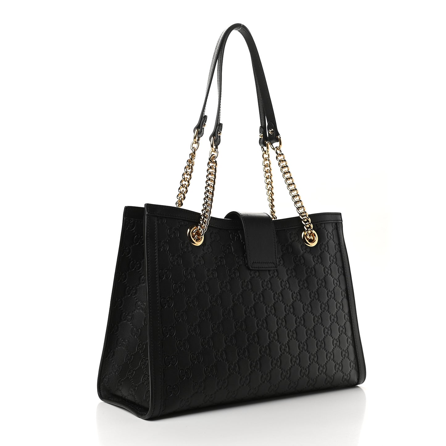 Guccissima Medium Padlock Tote Black