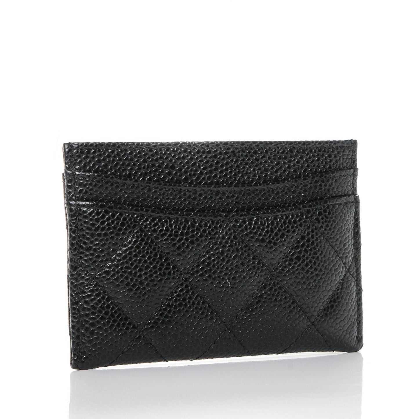 Caviar Quilted Card Holder Black