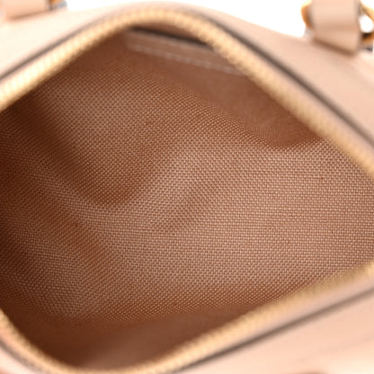Gucci Gilbert Calfskin Jumbo GG Embossed Super Mini Top Handle Bowler Bag Beige 5 of 10