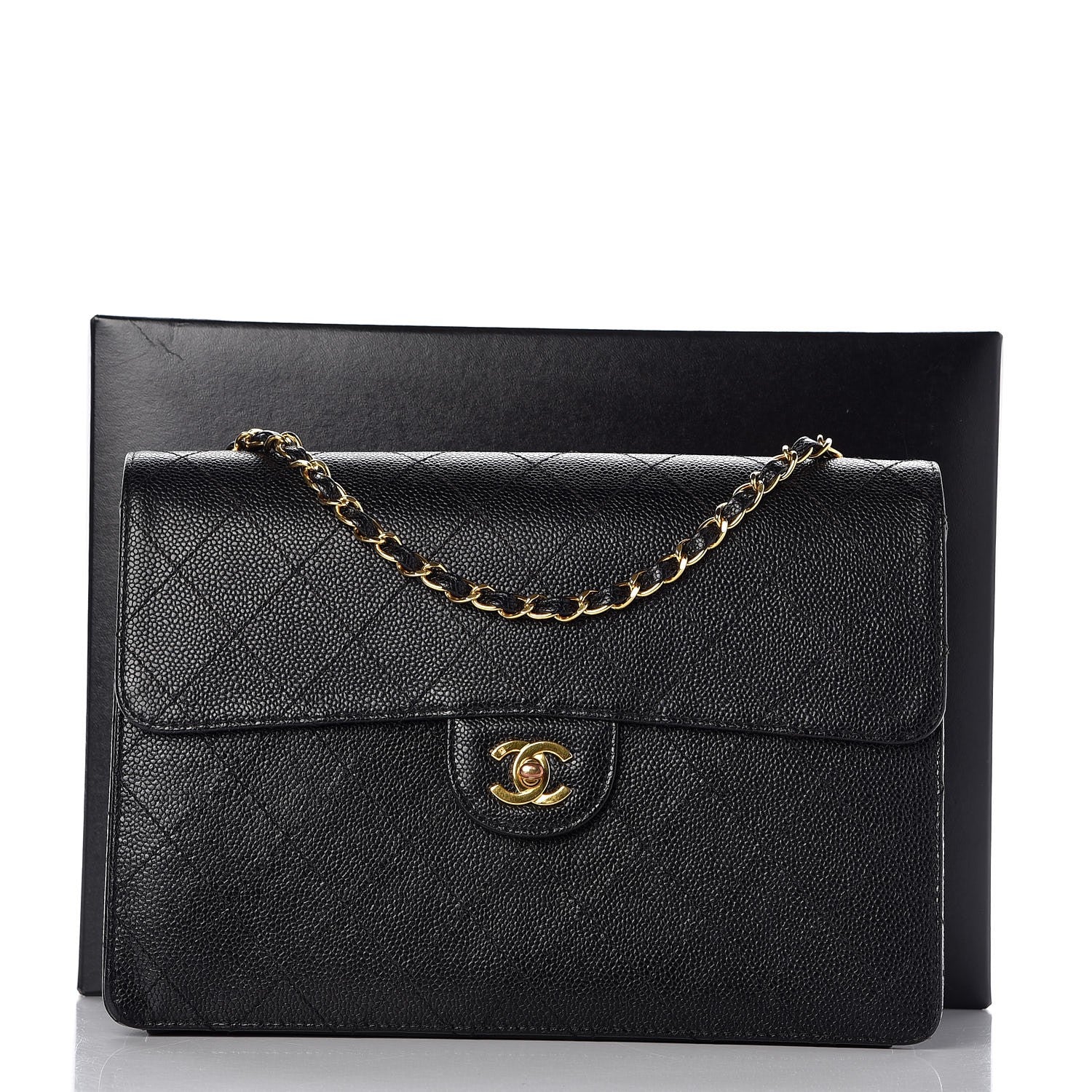 Chanel Caviar Stitch Jumbo Single Flap Black 10 of 10
