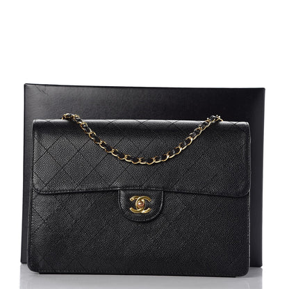 Chanel Caviar Stitch Jumbo Single Flap Black 10 of 10