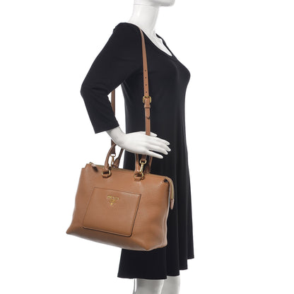 Prada Vitello Daino Pocket Tote Caramel 2 of 16