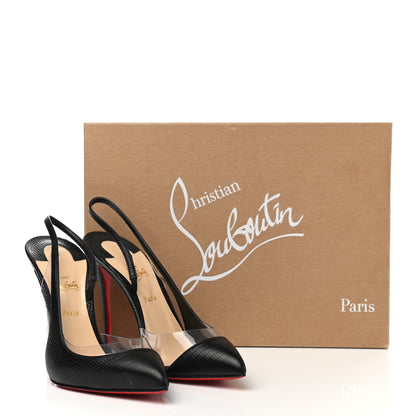 Christian Louboutin Calfskin Zarli PVC Optisexy 100 Pumps 36.5 Black 9 of 9