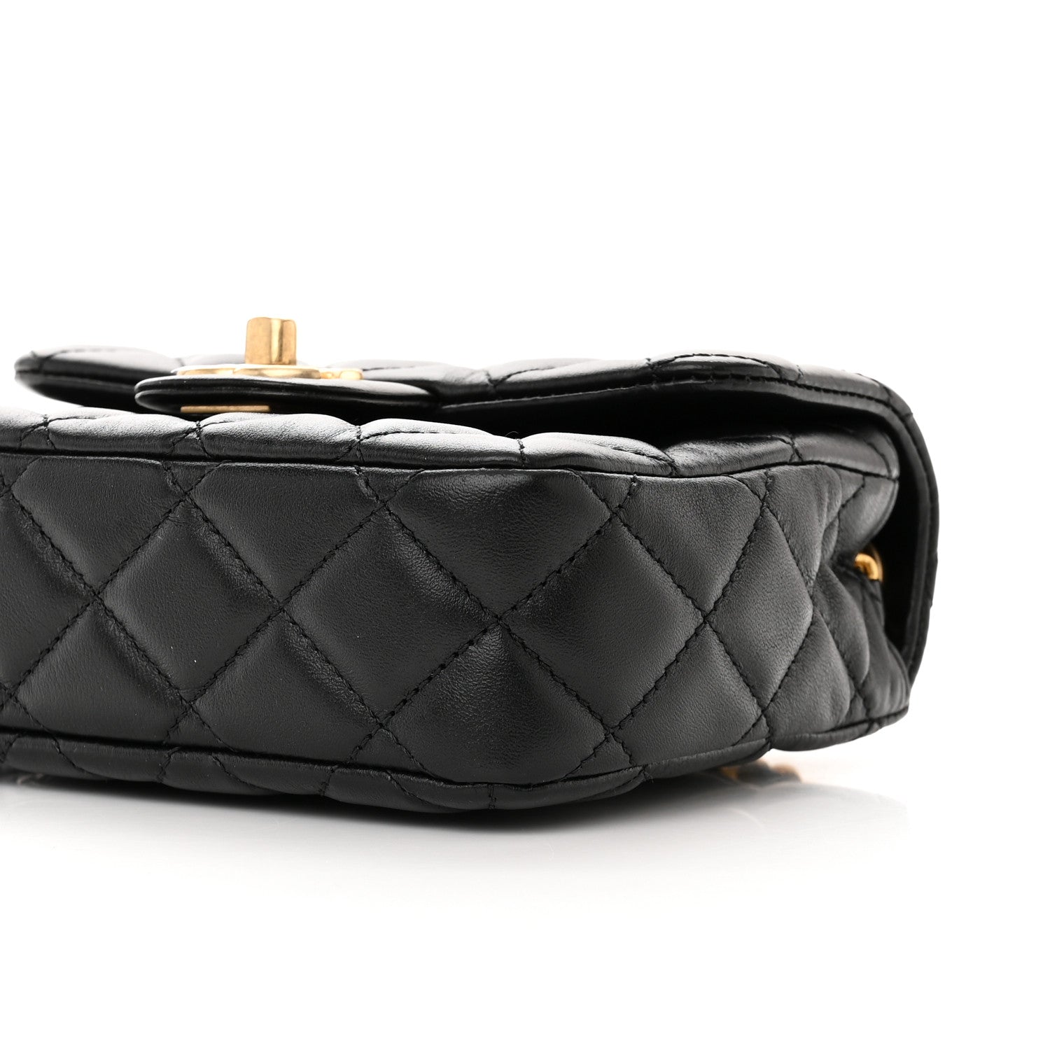 Chanel Lambskin Enamel Quilted Mini Coco Hearts Square Flap Black 10 of 11