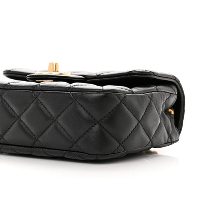 Chanel Lambskin Enamel Quilted Mini Coco Hearts Square Flap Black 10 of 11