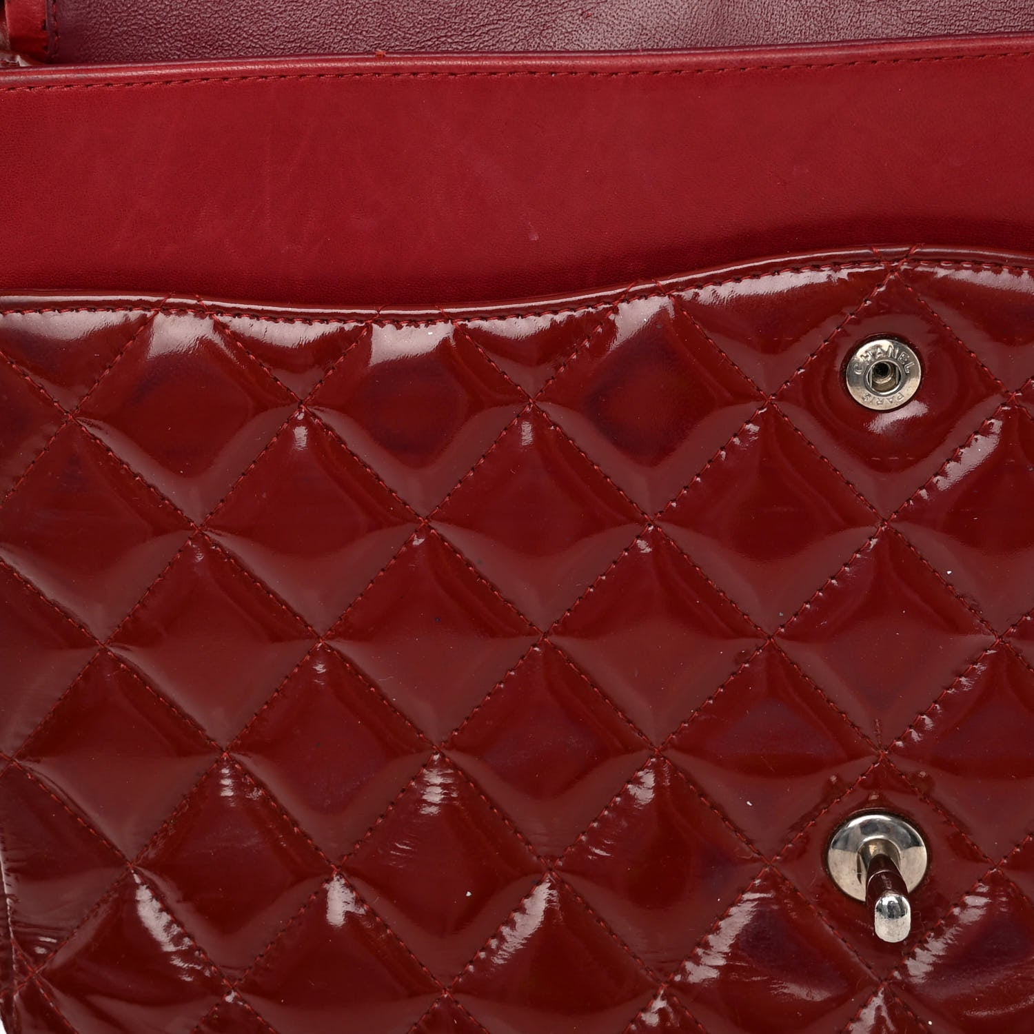 Chanel Patent Quilted Maxi Double Flap Red 11 of 19