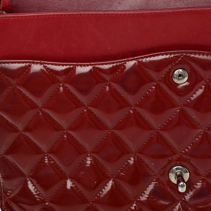 Chanel Patent Quilted Maxi Double Flap Red 11 of 19