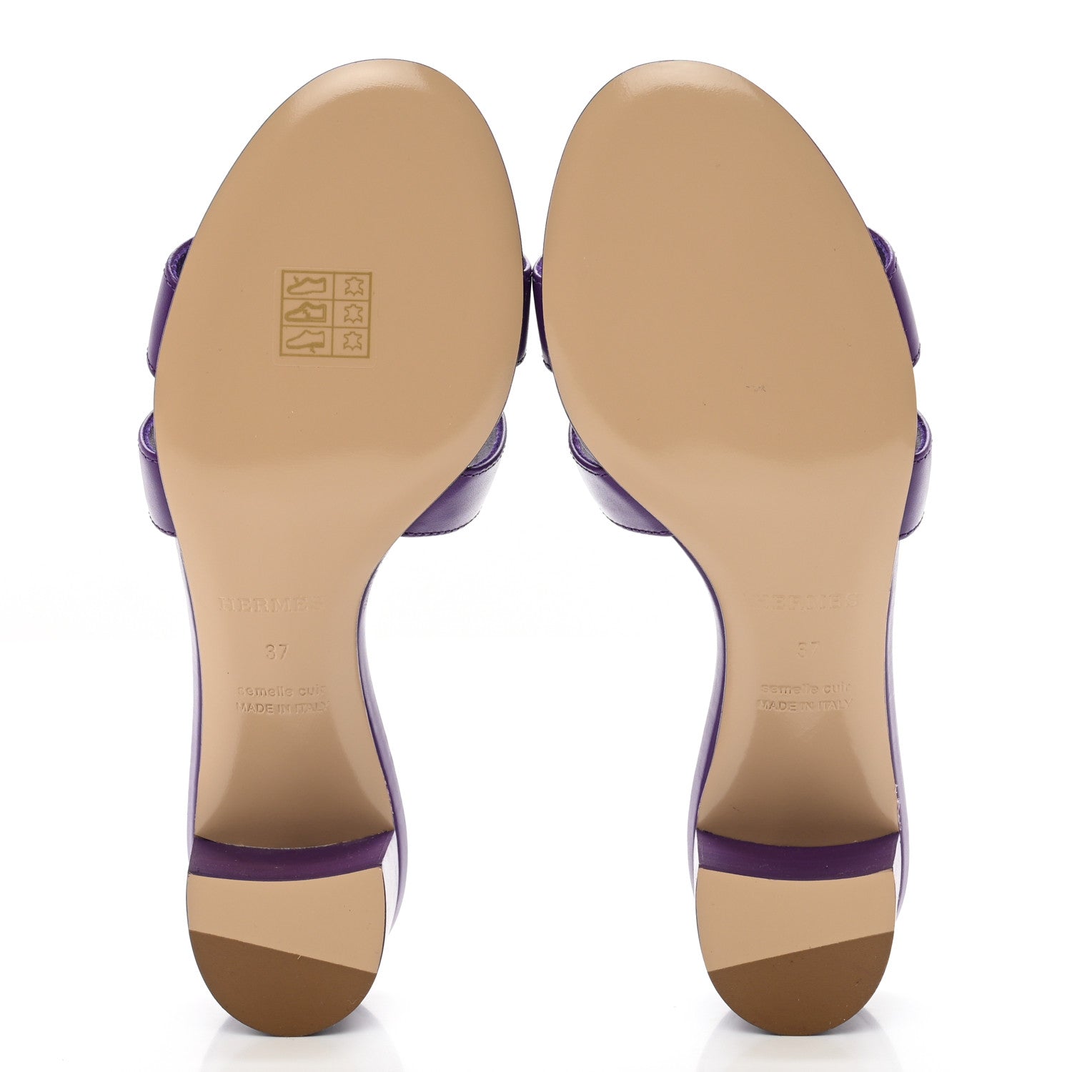 Hermes Calfskin Oasis Sandals 37 Violet Majorette 5 of 12
