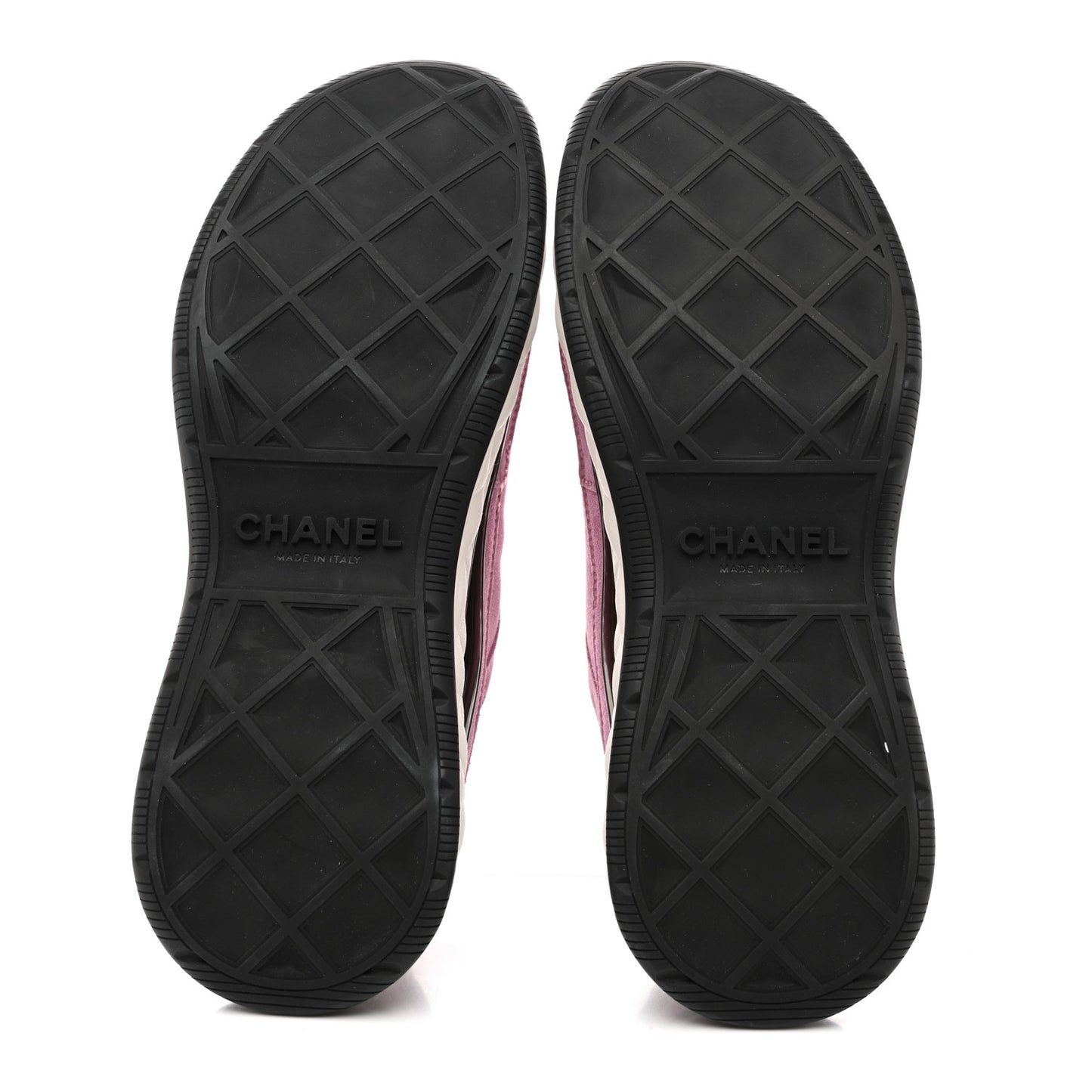 Suede Calfskin Nylon Grosgrain CC Sneakers 39 Dark Pink