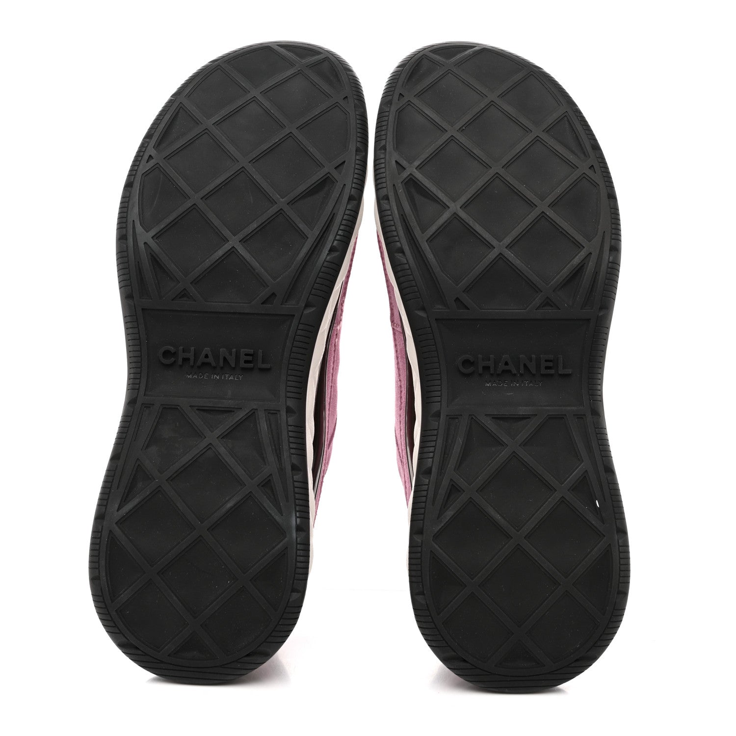 Chanel Suede Calfskin Nylon Grosgrain CC Sneakers 39 Dark Pink 6 of 10