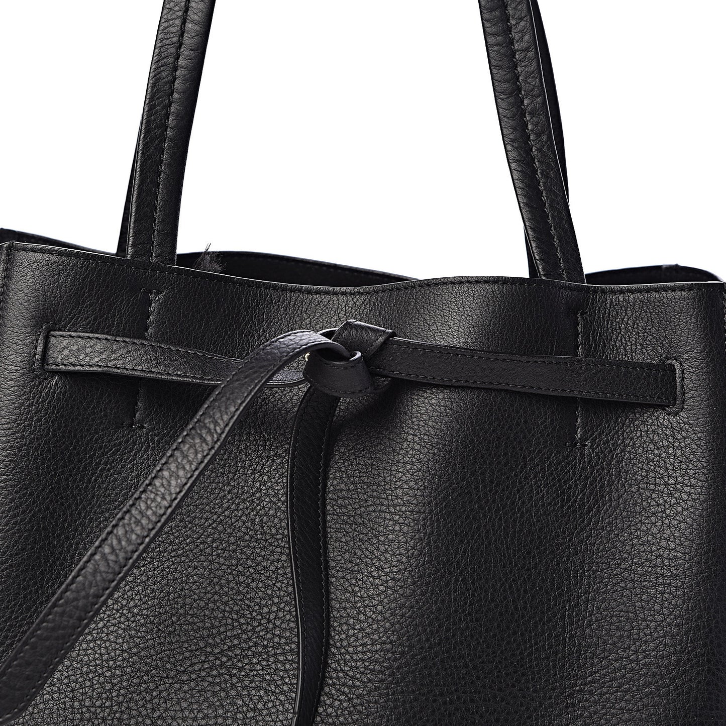 Soft Grained Calfskin Small Belt Cabas Phantom Black