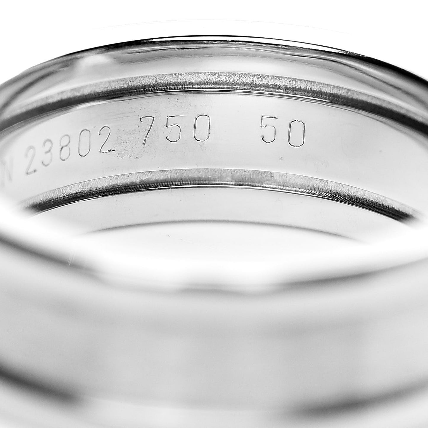 18K White Gold 6.5mm C De Ring 50 5.25