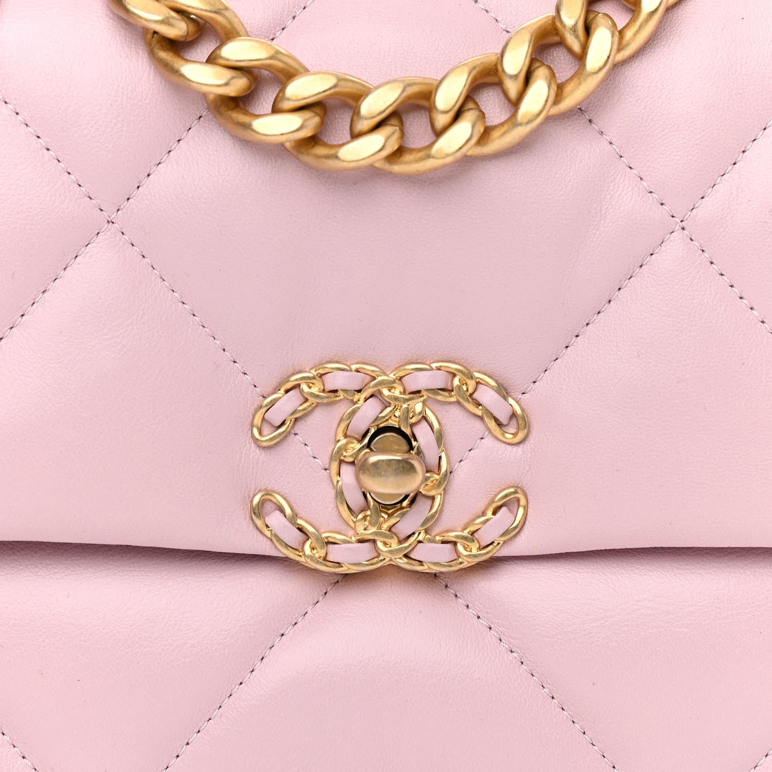 Chanel Goatskin Quilted Medium Chanel 19 Flap Light Pink 8 of 11