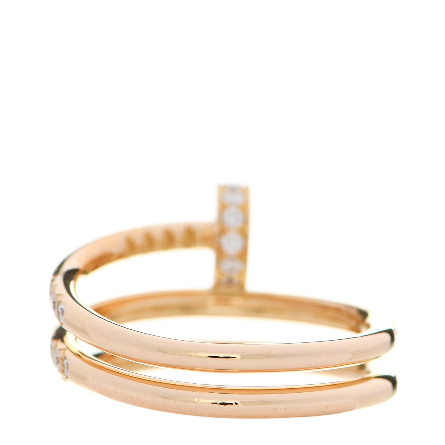 18K Yellow Gold Diamond Double Juste Un Clou Paved Ring 48 4.5