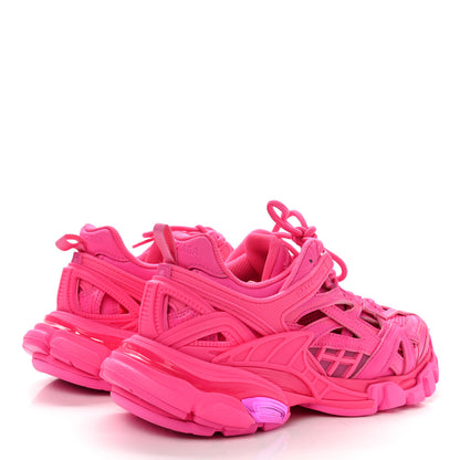 Balenciaga Rubber Mesh Monocolor Womens Track.2 Open Sneakers 36 Fluo Pink 4 of 9