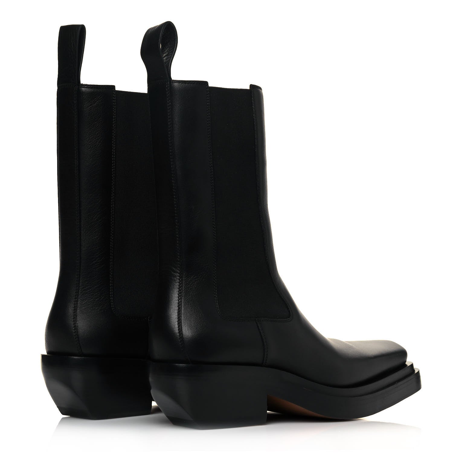Bottega Veneta Calfskin Lean Mid-Calf Boots 39 Black 4 of 5