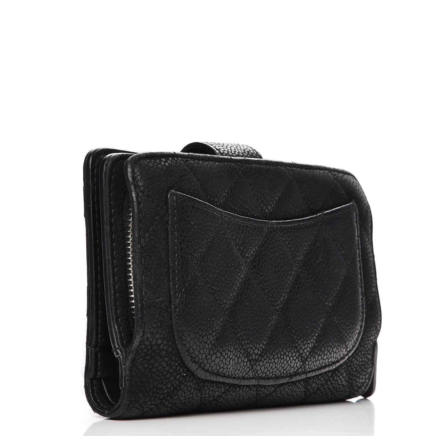 Chanel Iridescent Caviar Quilted Zipped Pocket Wallet Black 3 of 8