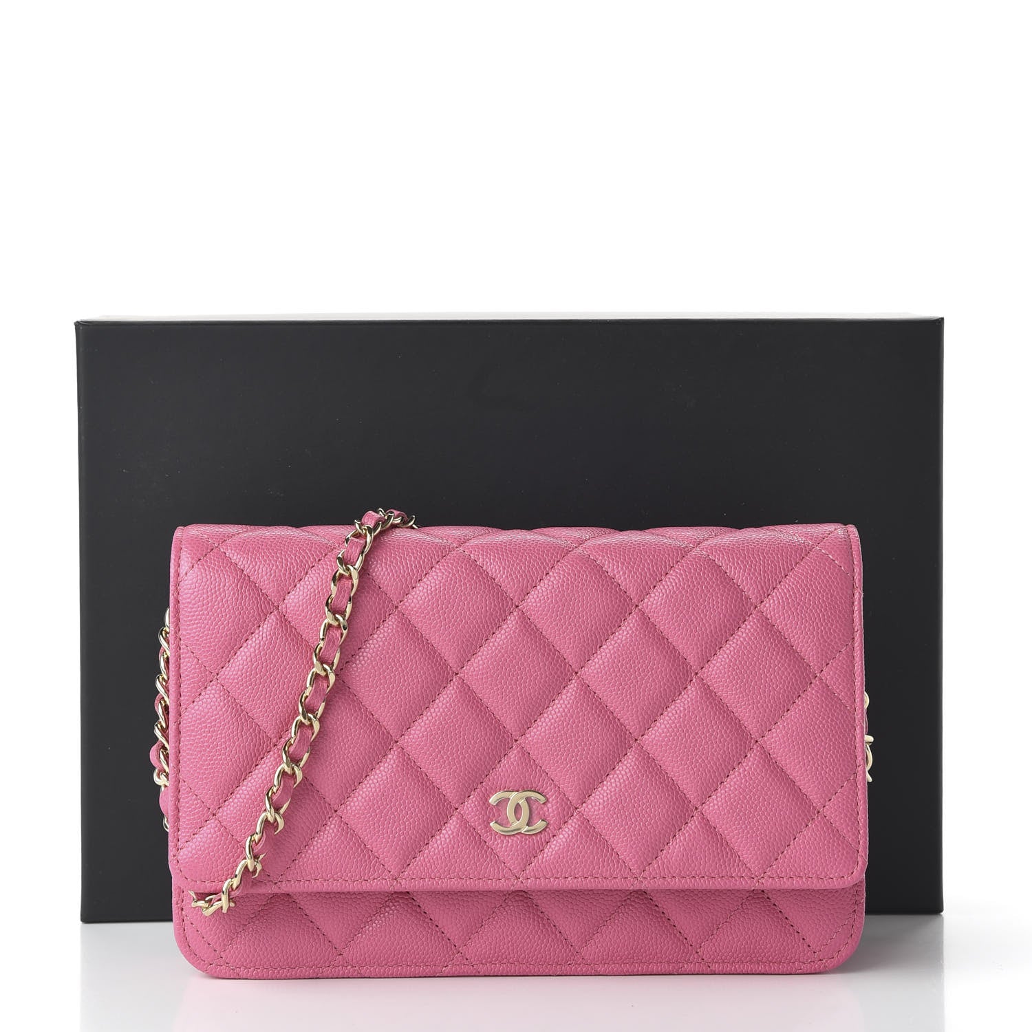 Chanel Caviar Quilted Wallet on Chain WOC Pink 11 of 11
