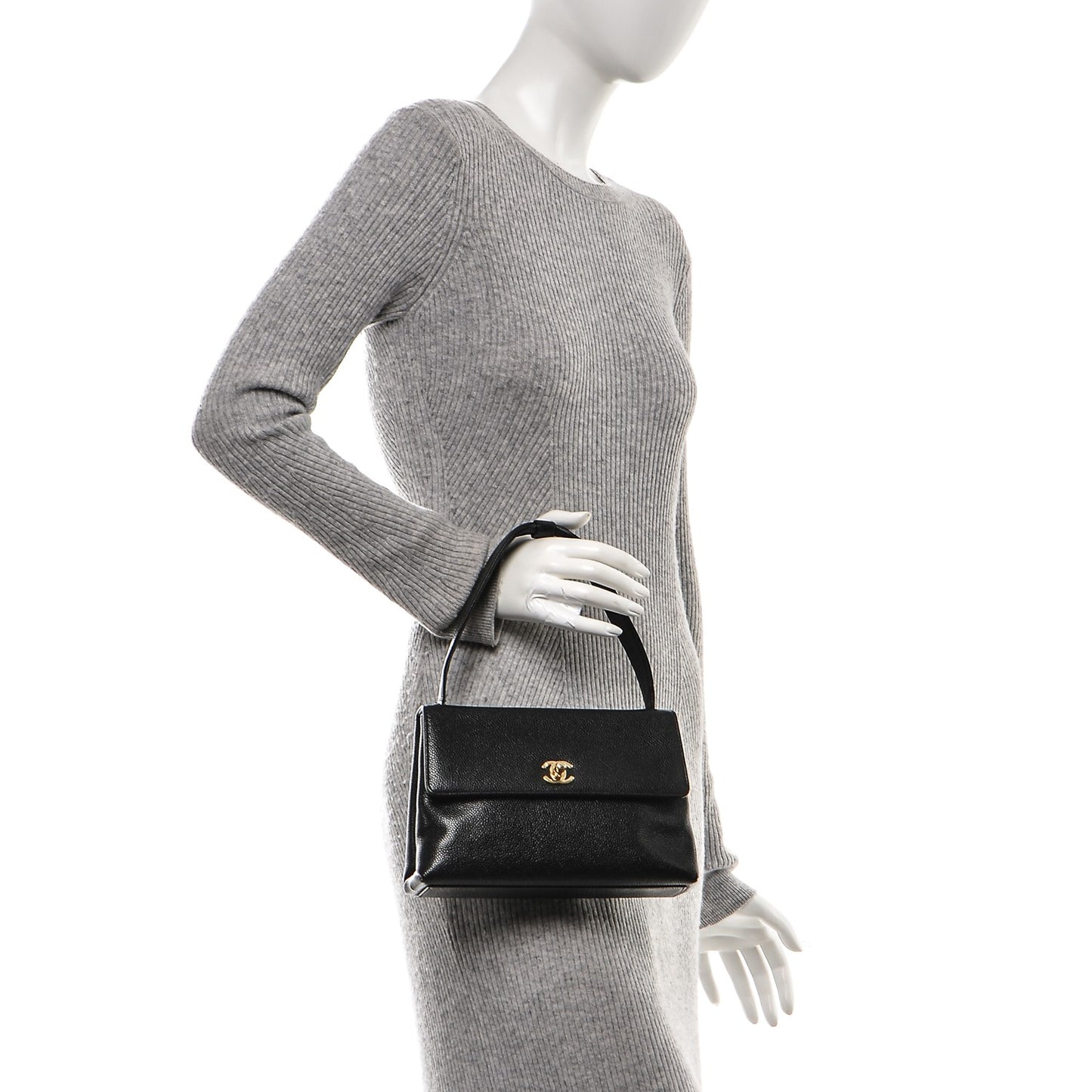 Caviar Small Kelly Flap Black