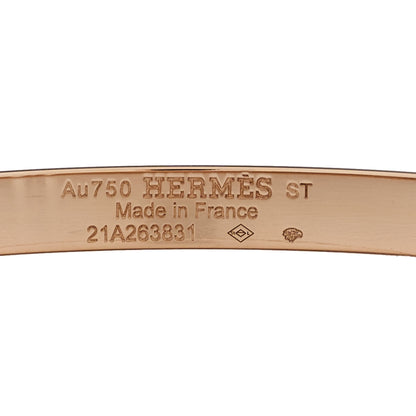 Hermes 18K Rose Gold Diamond PM H D'Ancre Bracelet ST 3 of 3