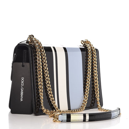 Dolce & Gabbana Patent Rosalia Shoulder Bag Navy White 3 of 8