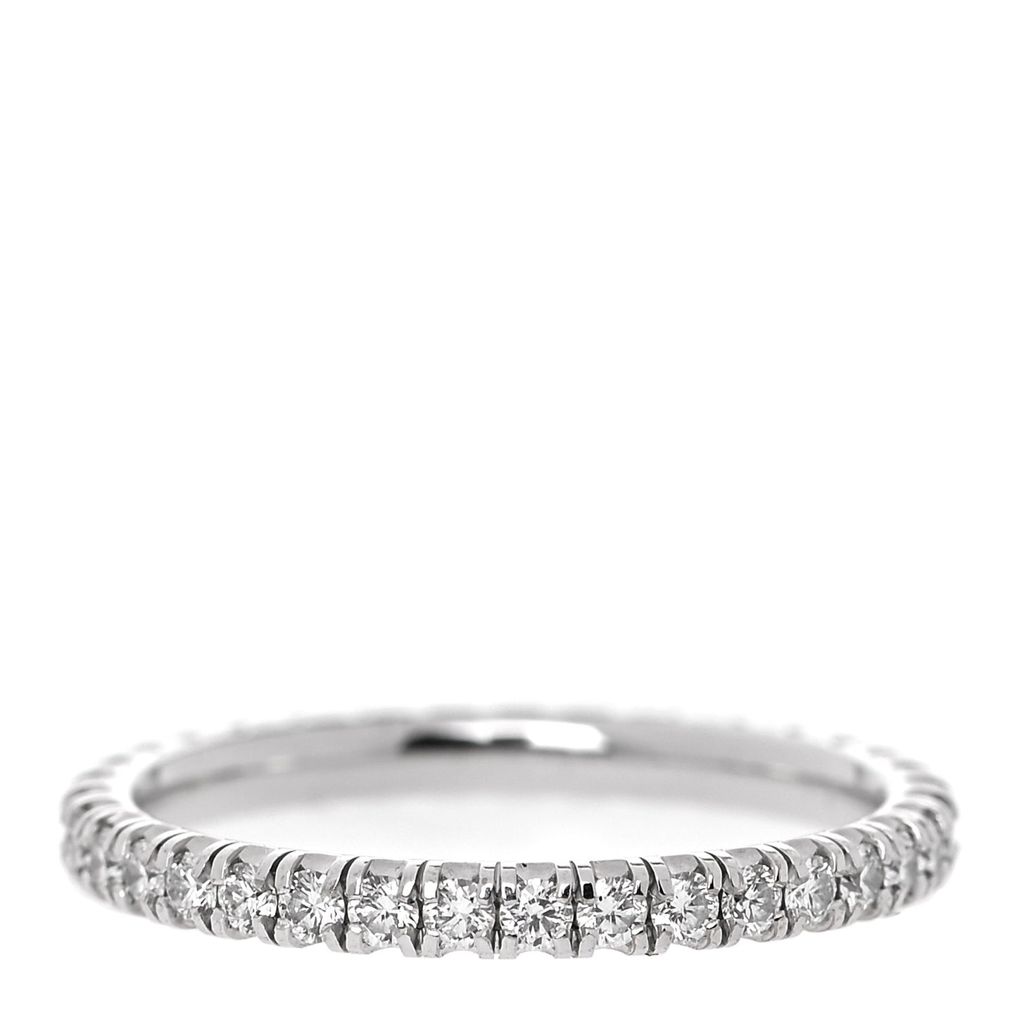18K White Gold Diamond 2mm Etincelle de Cartier Wedding Band Ring 49 5