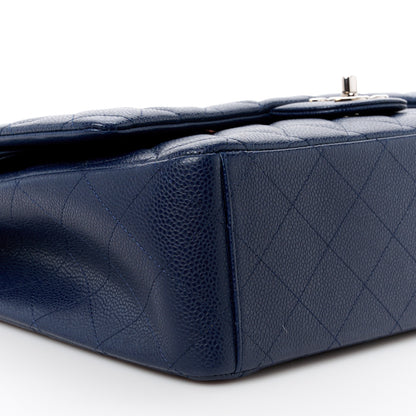 Chanel Caviar Quilted Maxi Double Flap Navy Blue 10 of 11