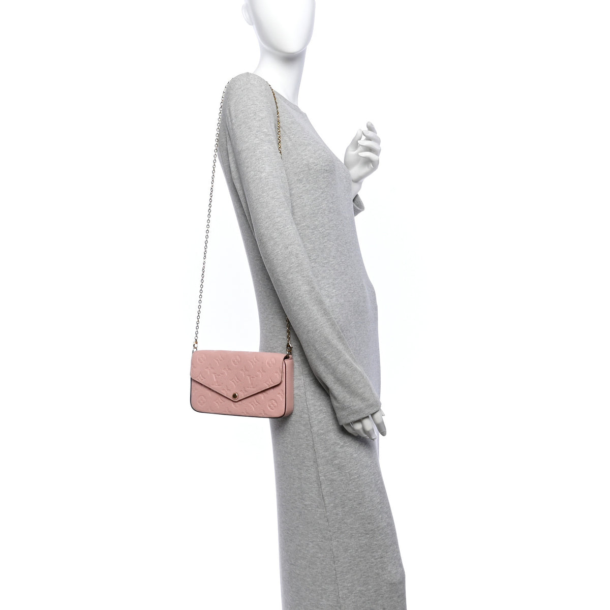 Louis Vuitton Empreinte Pochette Felicie Chain Wallet Rose Poudre 2 of 14