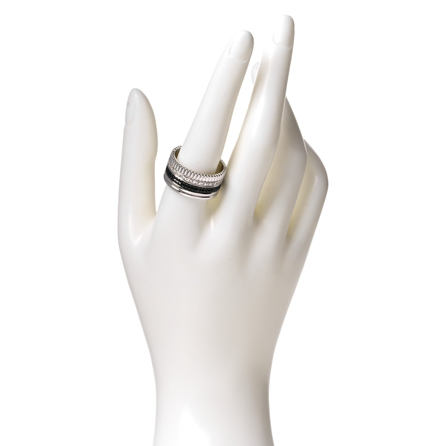 Boucheron 18K White Gold Diamond PVD Large Quatre Classique Ring 63 10.5 2 of 6