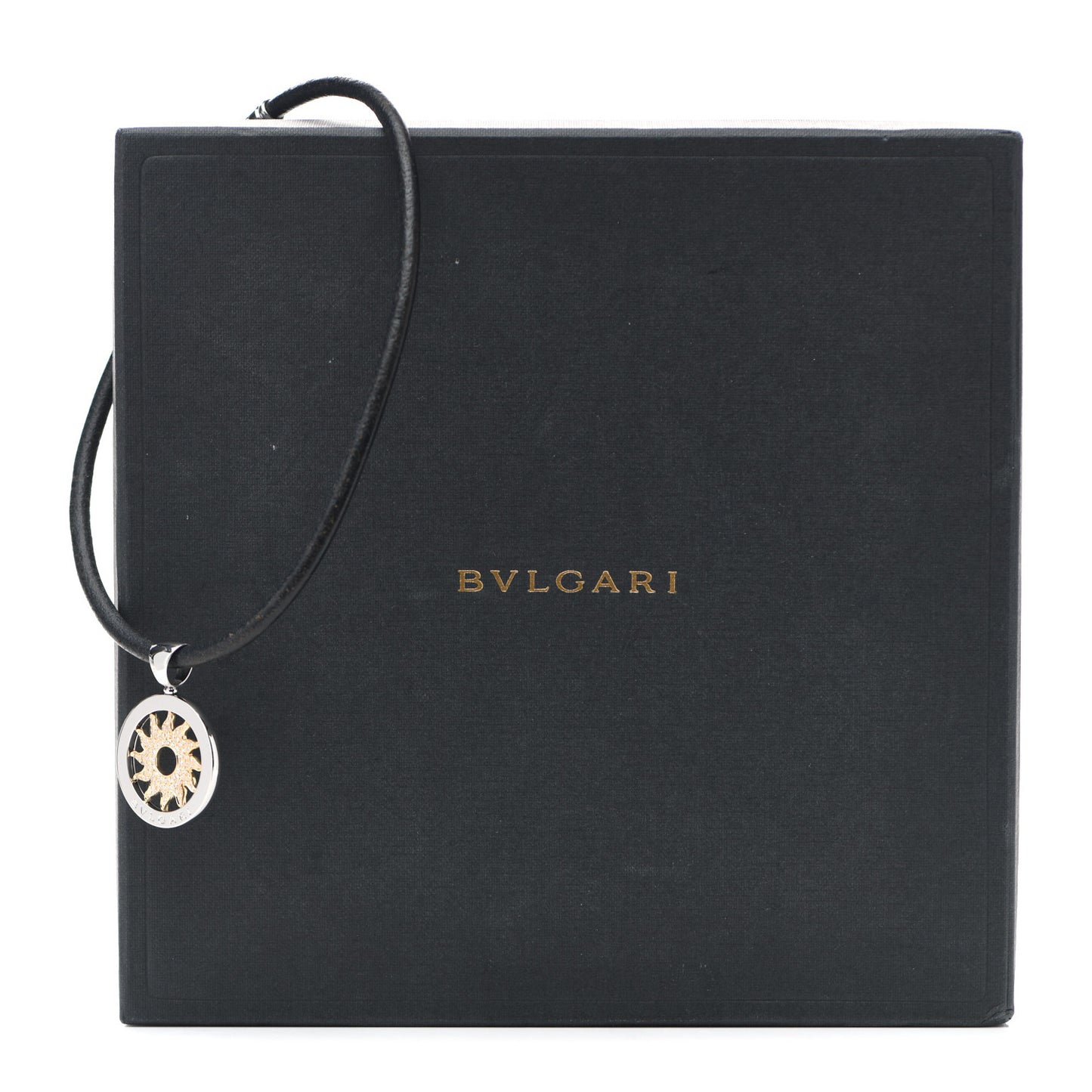 Stainless Steel 18K Yellow Gold Diamond Large Tondo Sun Pendant Necklace