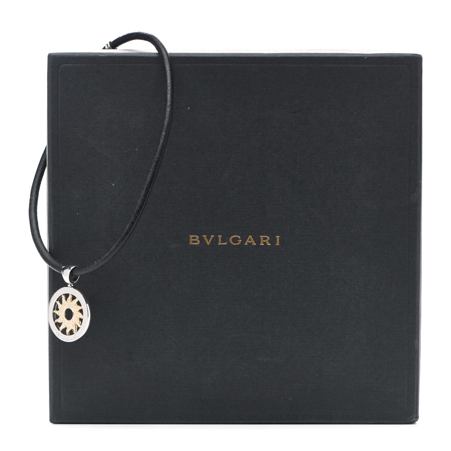 Bulgari Stainless Steel 18K Yellow Gold Diamond Large Tondo Sun Pendant Necklace 5 of 5