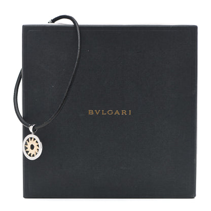 Bulgari Stainless Steel 18K Yellow Gold Diamond Large Tondo Sun Pendant Necklace 5 of 5