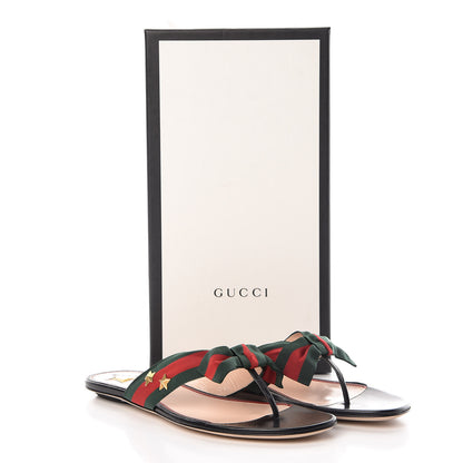 Gucci Grosgrain Web Thong Sandals 40 Black 8 of 8