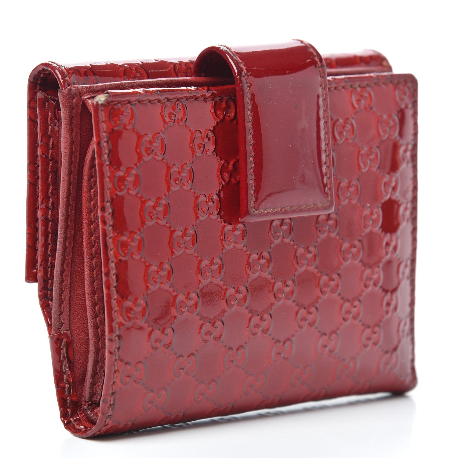 Gucci Patent Guccissima Mayfair French Flap Wallet Red 3 of 6